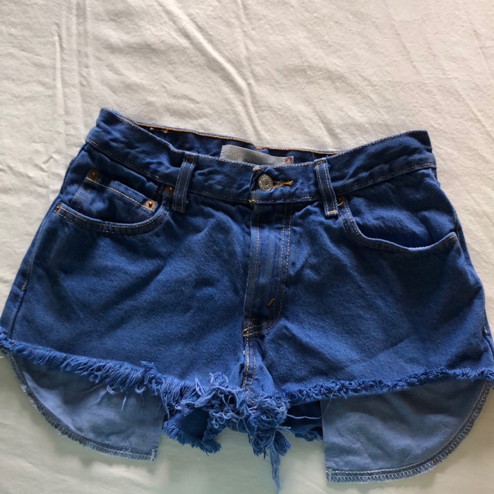 Levi distressed denim shorts